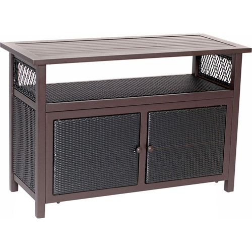 Hanover Hanover Aluminum/Woven Media Console Table with Storage