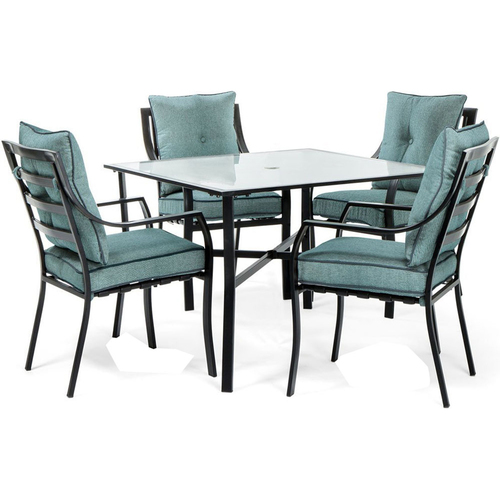 Hanover 5pc Dining Set: 4 Stationary Chairs 1 Square Dining Table