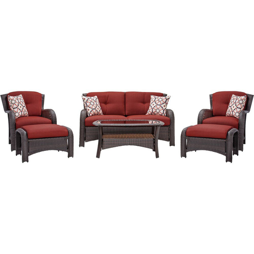 Hanover Strathmere 6-pc Deep Seating Set w/Cushions Coffee Table