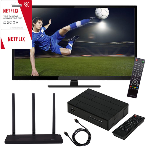 Proscan 32 720p 60Hz Direct LED HDTV + Terk Antenna  TV Tuner $25 Hulu Gift Card Kit