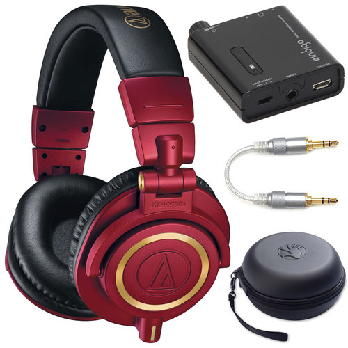 Audio-Technica ATH-M50xRD Professional Studio Monitor Headphones (Red Limited Edition) Bundle