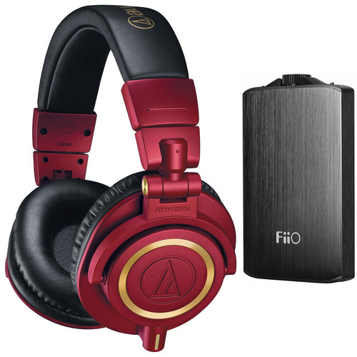 Audio-Technica ATH-M50xRD Pro Studio Monitor Headphones (Red Limited Edition) Amp Bundle