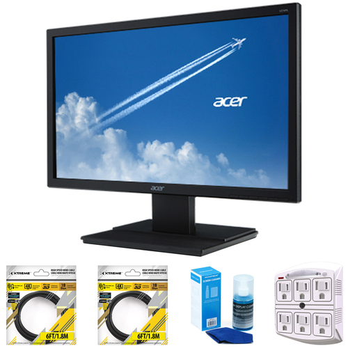 Acer 19.5` LED Backlit HD LCD Monitor Black UM.IV6AA.A02 with Cleaning Bundle