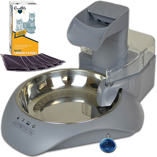 OurPets SmartLink Waterer Intelligent Automatic Water Fountain w/ Brush + Filter
