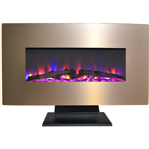 Cambridge 36  Wall Mount and Free Standing Electric Fireplace  w/ crystals Bronze