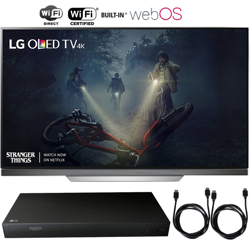 LG 65` E7 Picture on Glass OLED 4K HDR Smart TV 2017 + Blu-Ray Player Bundle