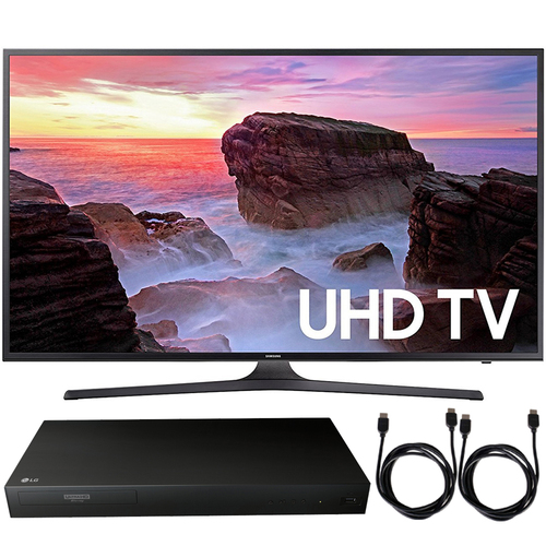 Samsung UN55MU6300 55` 4K Ultra HD Smart LED TV (2017) + Blu-Ray Player Bundle