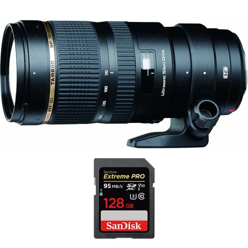 Tamron SP 70-200mm F/2.8 DI VC USD Telephoto Zoom Lens For Nikon + 128GB Card