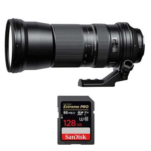 Tamron SP 150-600mm F/5-6.3 Di VC USD Zoom Lens for Canon + 128GB Memory Card