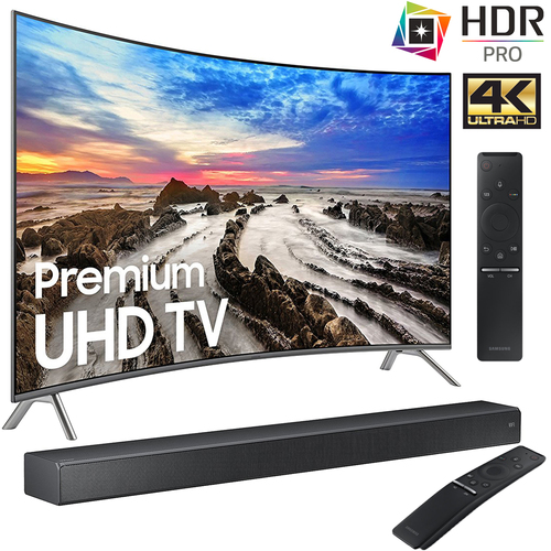 Samsung UN55MU8500FXZA 55` Curved 4K Ultra HD Smart LED TV (2017) + HW-MS750 Soundbar