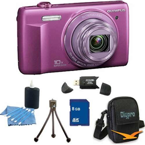Olympus 8 GB Kit VR-340 16MP 10x Opt Zoom 3-inch LCD Digital Camera - Purple