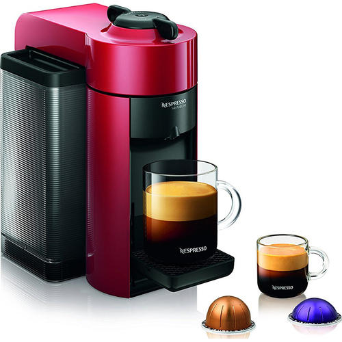Nespresso Vertuoline Evolu Espresso Maker/Coffee Maker Cherry Red w/ Aroma Milk Frother