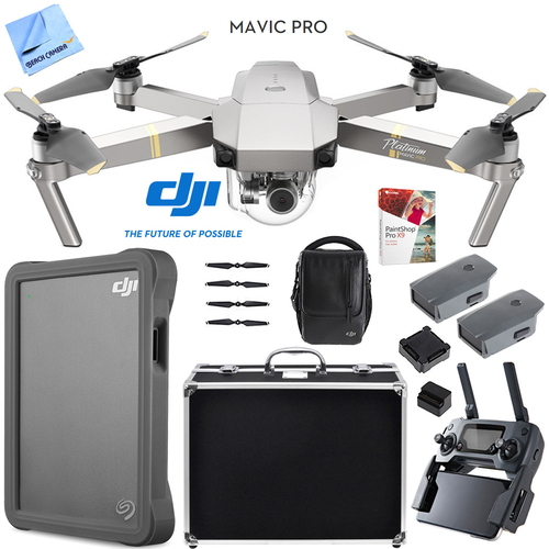 DJI Mavic Pro Platinum Quadcopter Drone Fly More Combo Triple Battery 2TB HD Kit