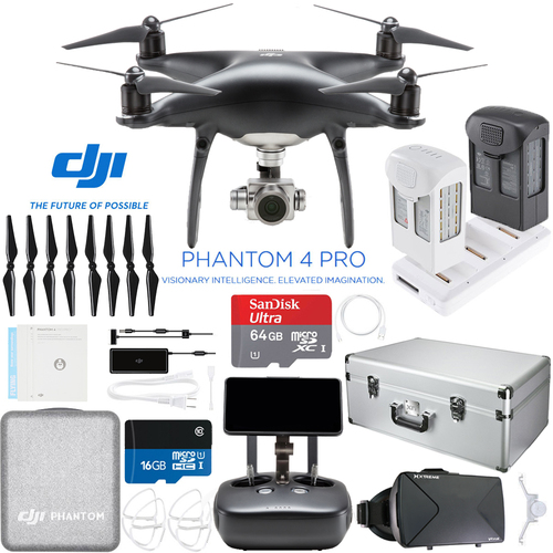DJI Phantom 4 PRO+ Plus Quadcopter Drone (Obsidian) + Extra Battery; 64GB and Case