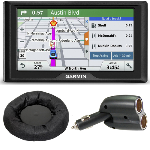 Garmin Drive 60LM GPS Navigator (US) 010-01533-0C Dash Mount + Car Charger Bundle