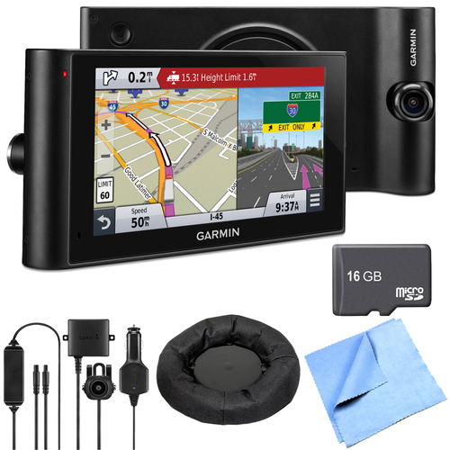 Garmin dezlCam LMTHD 6` GPS Truck Navigator w/ Dash Cam Deluxe Backup Camera Bundle