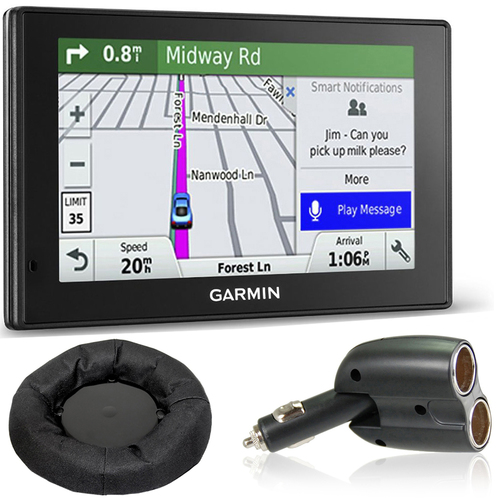 Garmin 010-01539-01 DriveSmart 50LMT GPS Navigator Charger + Dash Mount Bundle