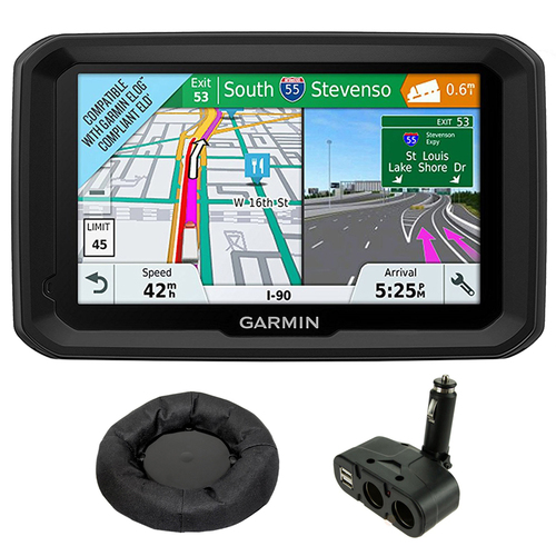 Garmin 5` GPS Navigator for Trucks & Long Haul w/ GPS Dash Mount Bundle