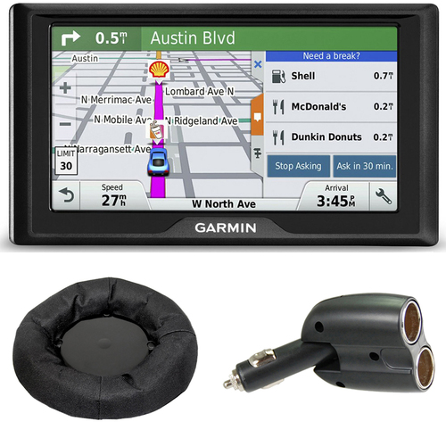 Garmin Drive 50 GPS Navigator (US) 010-01532-0D Dash Mount + Car Charger Bundle