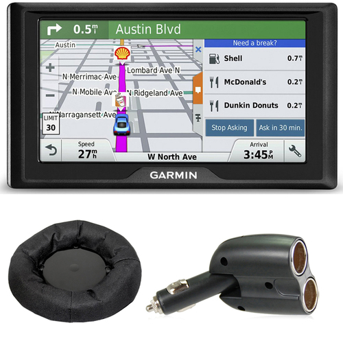 Garmin Drive 50LM GPS Navigator Lifetime Maps (US) 010-01532-0C Mount + Charger Bundle
