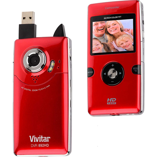 Vivitar Digital Camcorder 892HD - Red - High Definition