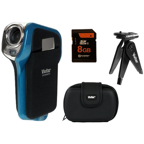 Vivitar 850HD Underwater Digital Camcorder Accessory Bundle - Blue