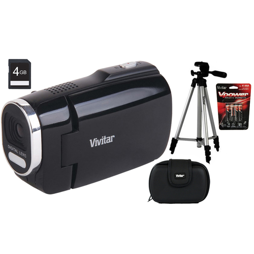 Vivitar Digital Camcorder 945HD Black 4GB Accessory Bundle