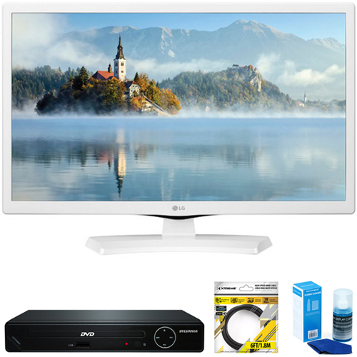 LG 24` HD LED TV White + DVD Player Bundles