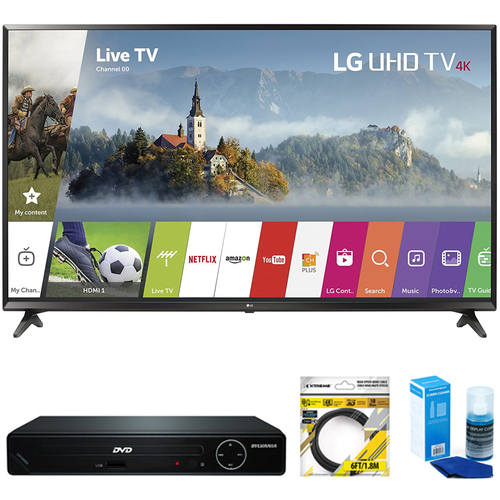 LG 43` UHD 4K HDR Smart LED TV 2017 Model + DVD Player Bundles