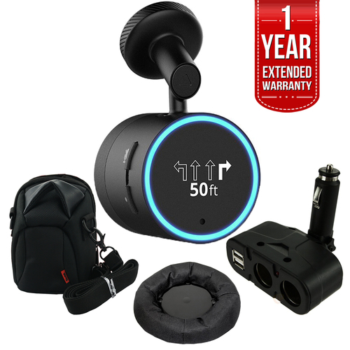 Garmin Speak with Amazon Alexa (010-01862-01) + Case, Mount, & Car Socket USB Port Kit
