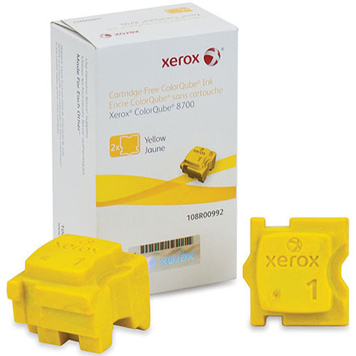 Xerox ColorQube 8700 Yellow Solid Ink Pack (2 Sticks) - 108R00992