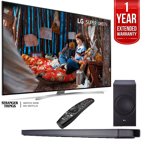 LG SUPER UHD 86` 4K Smart HDR LED TV w/ LG SJ8 Soundbar and Extended Warranty