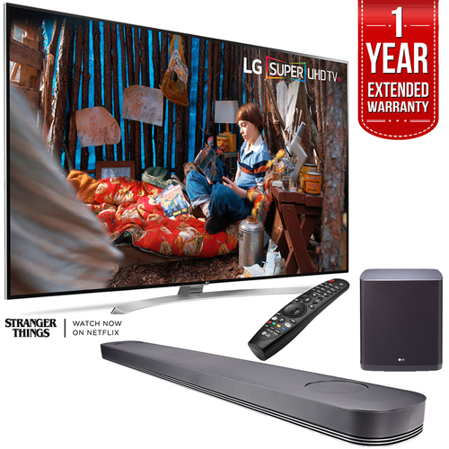 LG SUPER UHD 86` 4K Smart HDR LED TV w/ LG SJ9 Soundbar + Extended Warranty