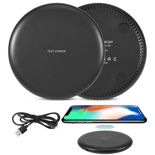 QI Wireless Fast-Charging Pad in Matte Black - 10W Output