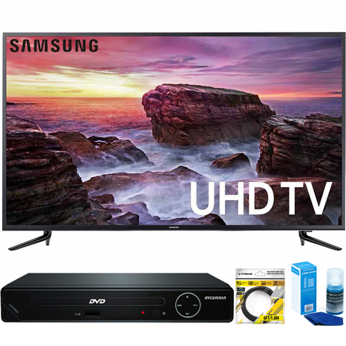 Samsung 58` Smart MU6100 Series LED 4K UHD TV w/ Wi-Fi + HDMI DVD Player Bundle