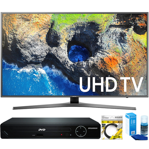 Samsung 54.6` 4K Ultra HD Smart LED TV (2017 Model) +HDMI DVD Player Bundle