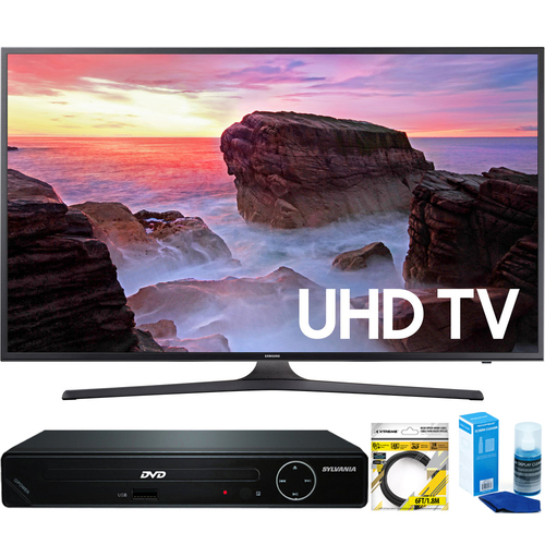 Samsung 65` 4K HDR Ultra HD Smart LED TV (2017 Model) +HDMI DVD Player Bundle