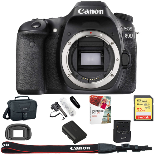 Canon EOS 80D 24.2 MP CMOS Digital SLR Camera (Body) + 32GB Reporter Kit