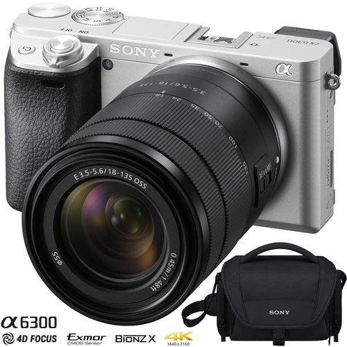 Sony a6300 4K Mirrorless Camera ILCE-6300S (Silver) with 18-135mm F3.5-5.6 OSS Lens