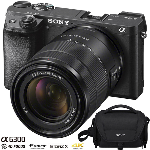 Sony a6300 4K Mirrorless Camera ILCE-6300 (Black) with 18-135mm F3.5-5.6 OSS Lens