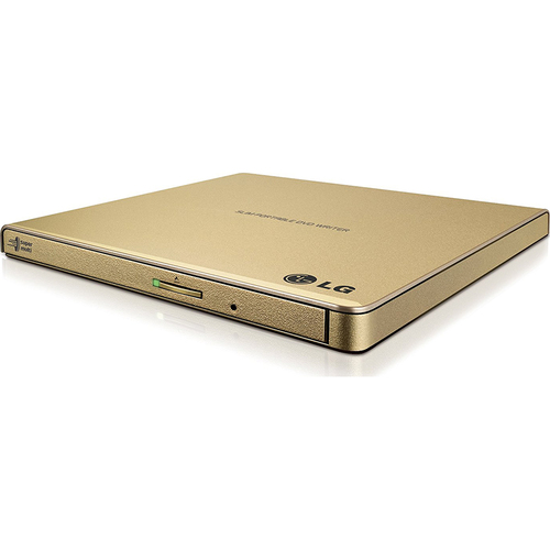 LG Ultra-Slim Portable DVD Burner & Drive with M-DISC Support in Gold - GP65NG60