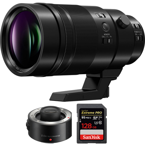 Panasonic LUMIX G Leica DG Elmarit Pro Lens 200mm F2.8 ASPH+2.0X Teleconverter Lens Bundle