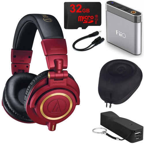 Audio-Technica ATH-M50xRD Pro Studio Monitor Headphones (Red Limited Edition) Travel Bundle