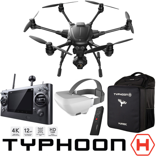 Yuneec Typhoon H RTF Hexacopter Drone Wizard Wand SkyView FPV Backpack Command Bundle