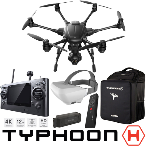 Yuneec Typhoon H RTF Hexacopter Drone Wizard Wand SkyView Battery Backpack Pro Bundle