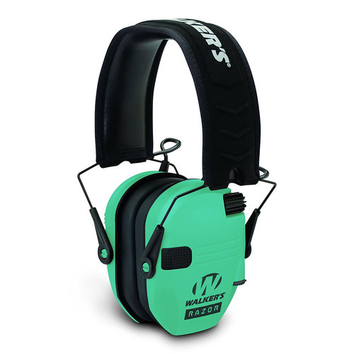 Walkers Razor Series Slim Lo Profile Ear Muffs Hearing Protection - Light Teal