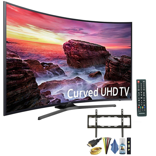 Samsung Curved 54.6` LED 4K UHD 6 Series SmartTV (2017) + 7pc TV Wall Mount kit