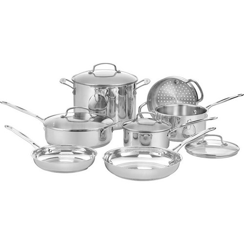 77-11G Chef's Classic Stainless 11-Piece Cookware Set