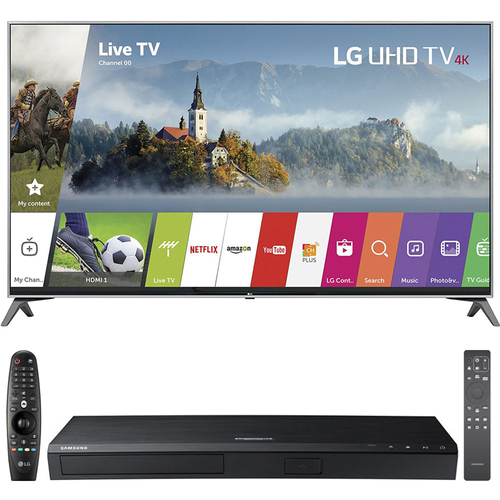 LG 49UJ7700 49` 4K HD Smart LED TV (2017 Model) w/ UBD-M8500 HD Blu-Ray Disc Player