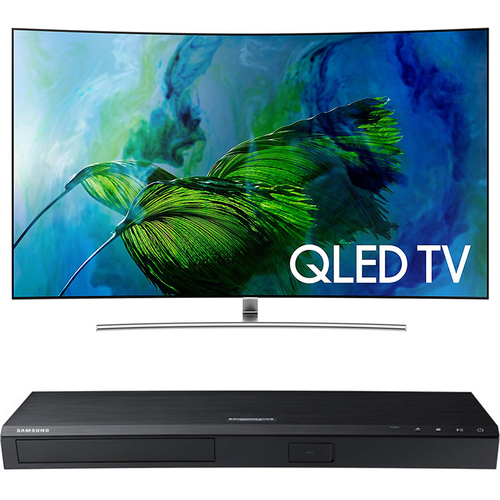 Samsung QN65Q8C Curved 65` 4K UHD Smart QLED TV (2017 Model) with 4K UHD Blu-ray Player